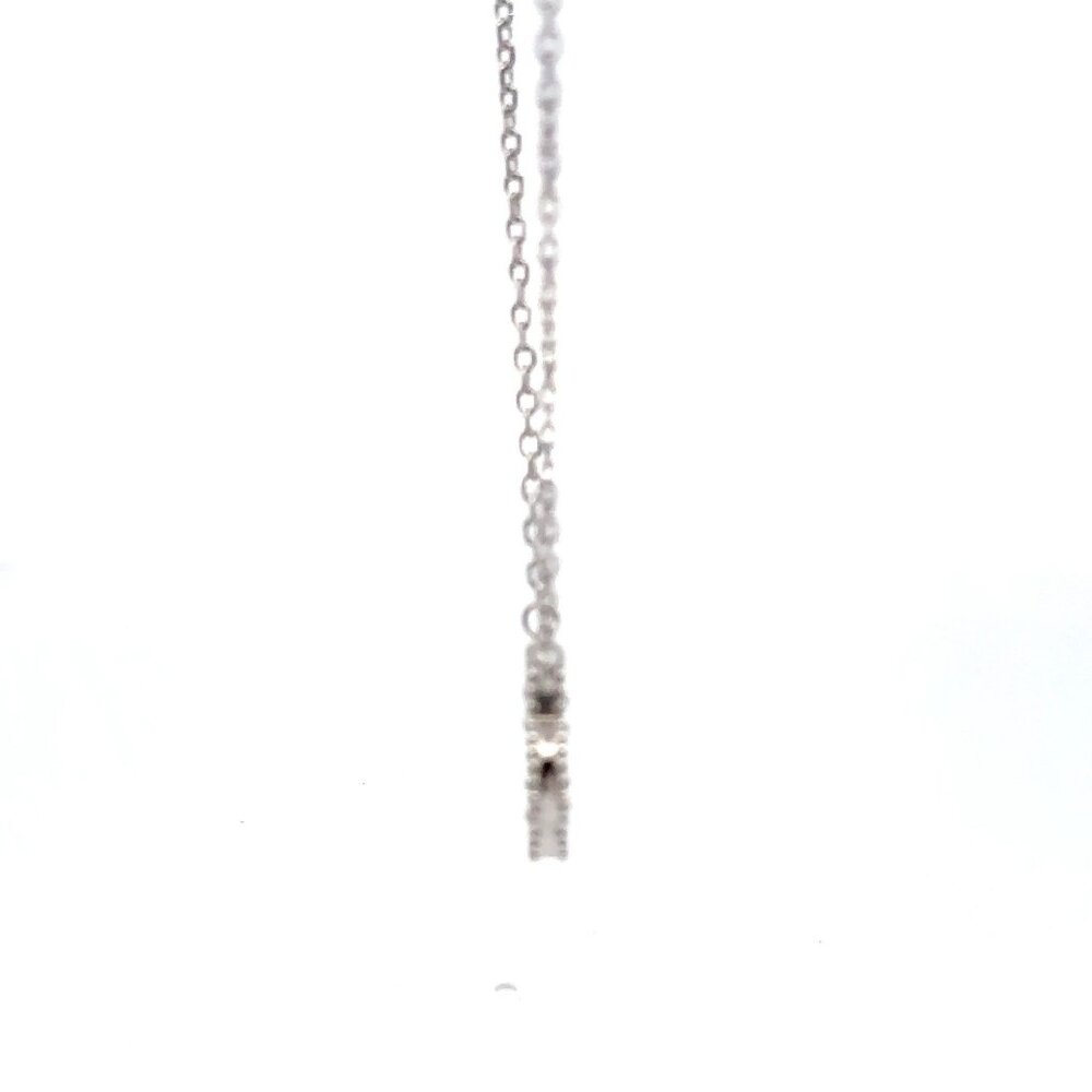 925 Sterling Silver Necklace 17 inches Chain Black Agate Clover Pendant - Picture 5 of 5